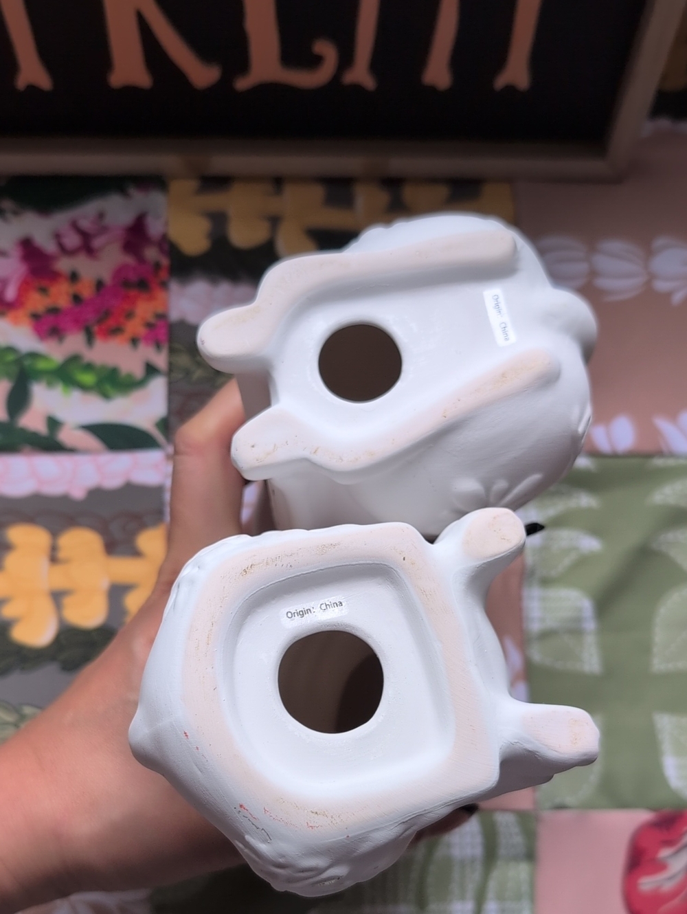 White DIY Ceramic Cat & Dog Figurine Set Halloween 🎃 Decor - Picture 2 of 12